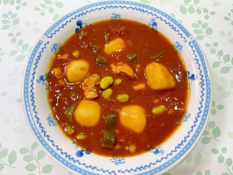 鶏もも肉と里芋のトマトカレー